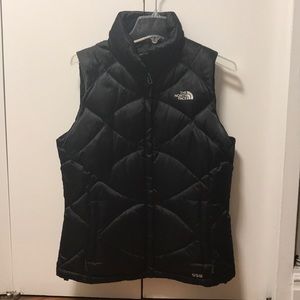 The North Face women’s down vest in black.